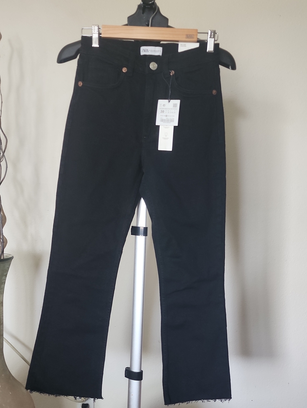 Zara Black Crop Flare Jeans